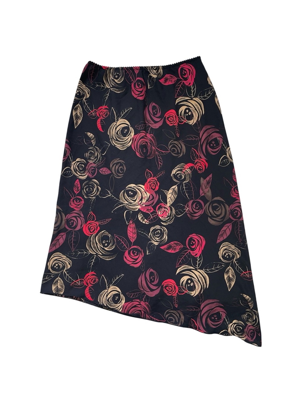 Jacob Black Floral Asymmetrical Midi Skirt